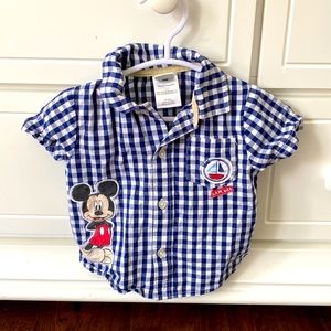 Disney Baby 6-9 month Mickey Mouse button down shirt